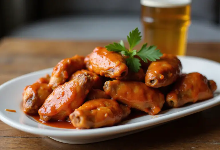 Delicious Buffalo Chicken Wings garnished and ready to eat.