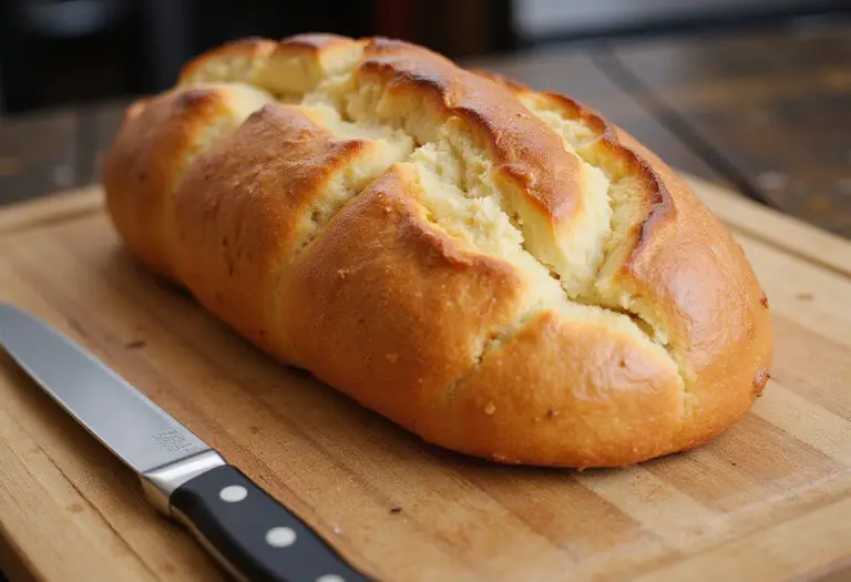 Freshly baked effortless batard bread.