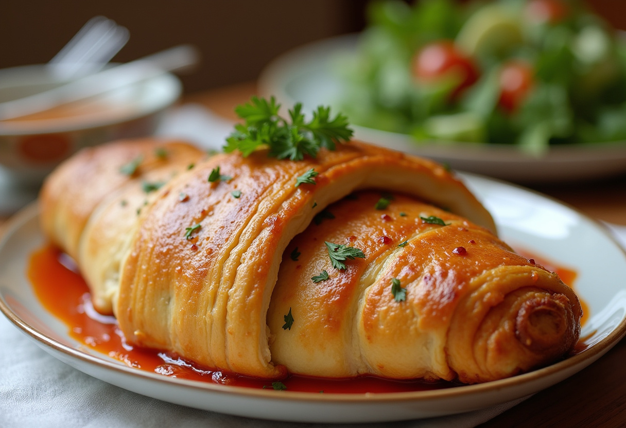 Finished Effortless Chicken Crescent Bake, golden and delicious, ready to serve.