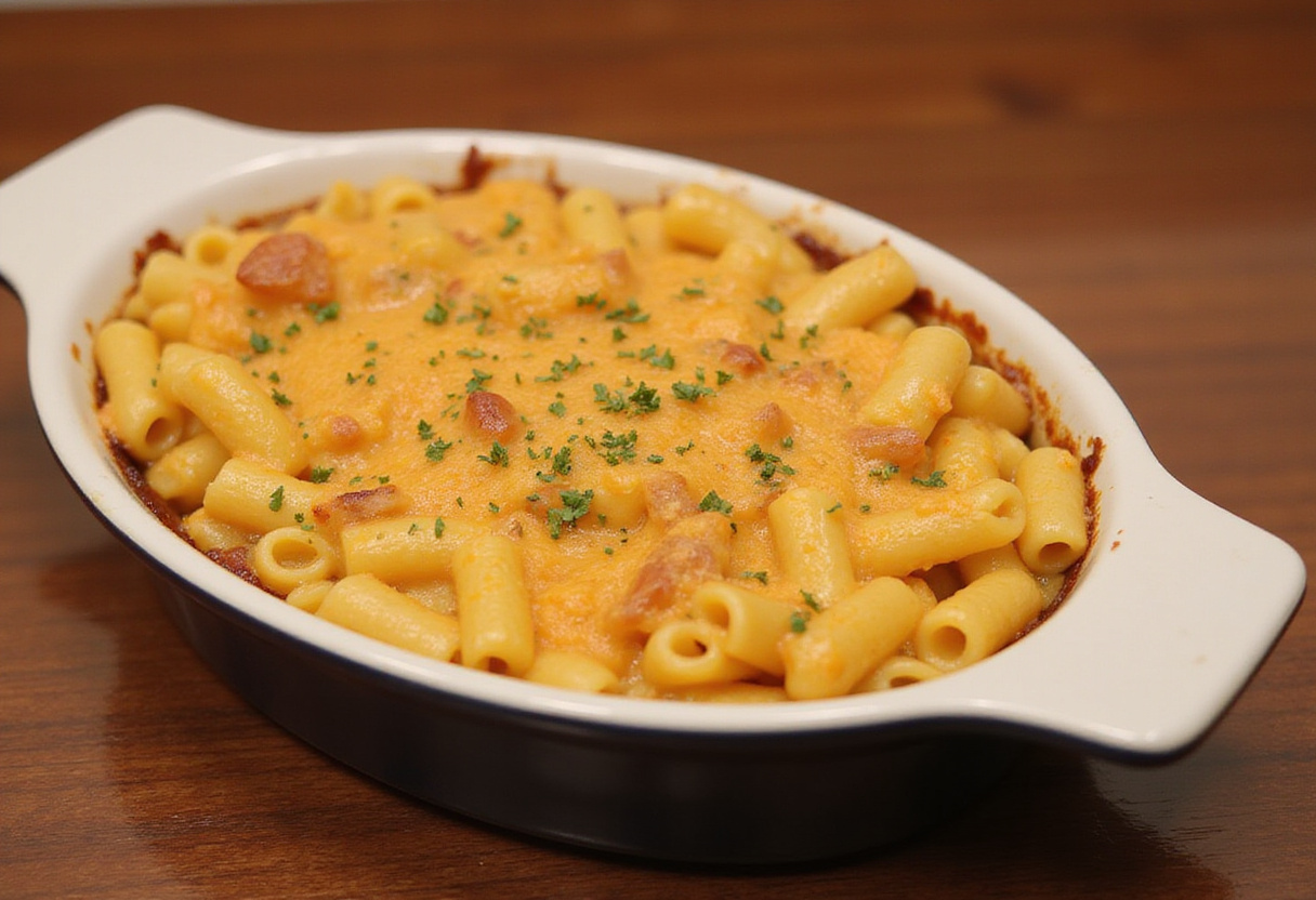Delicious homemade Cracker Barrel Macaroni and Cheese ready to serve.