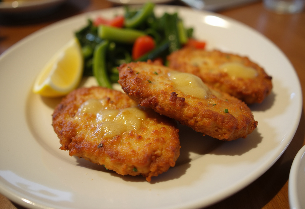 Finished Quick Garlic Butter Chicken Bites served with steamed vegetables, perfect for a quick and delicious meal.