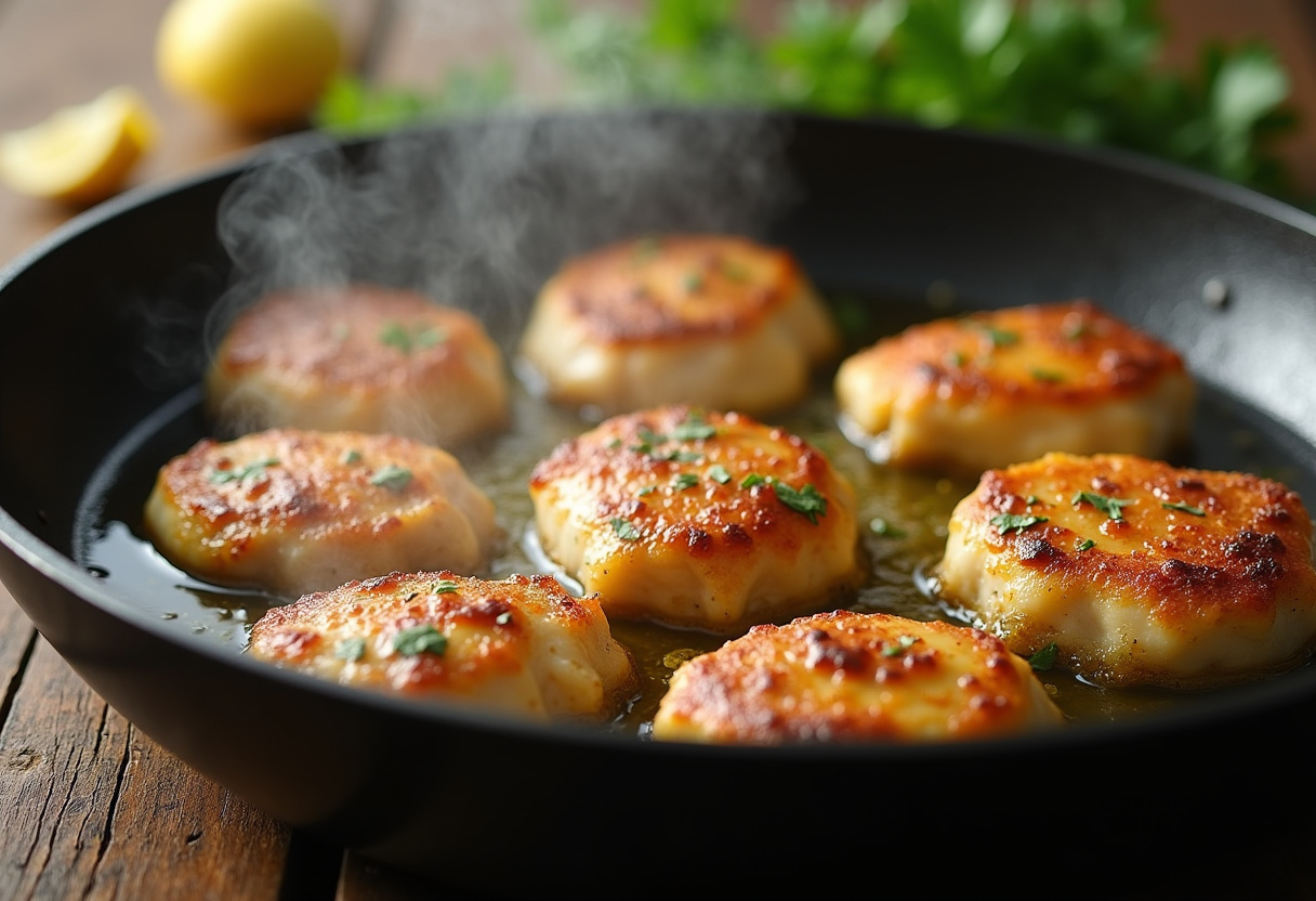 Golden-brown chicken bites cooking in garlic butter for Quick Garlic Butter Chicken Bites.