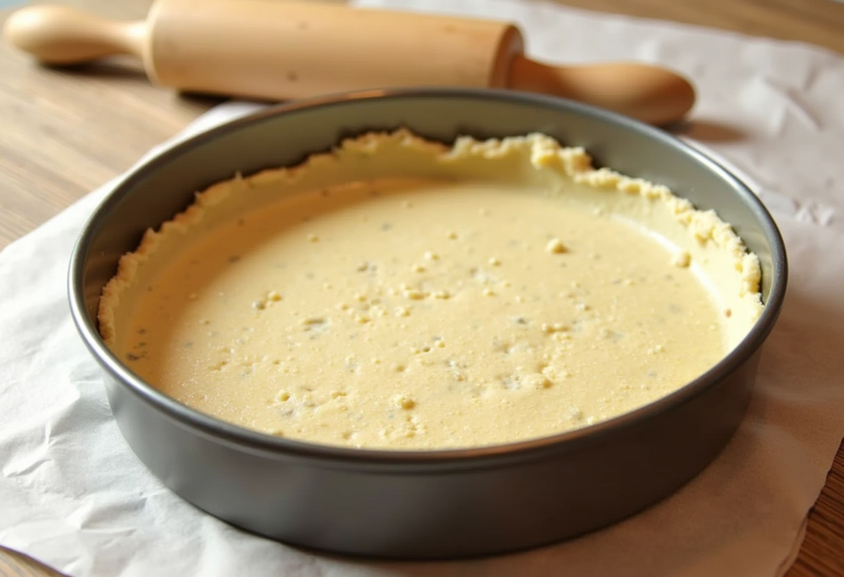 Pressing the crust into a baking pan for Quick Lemon Bars.