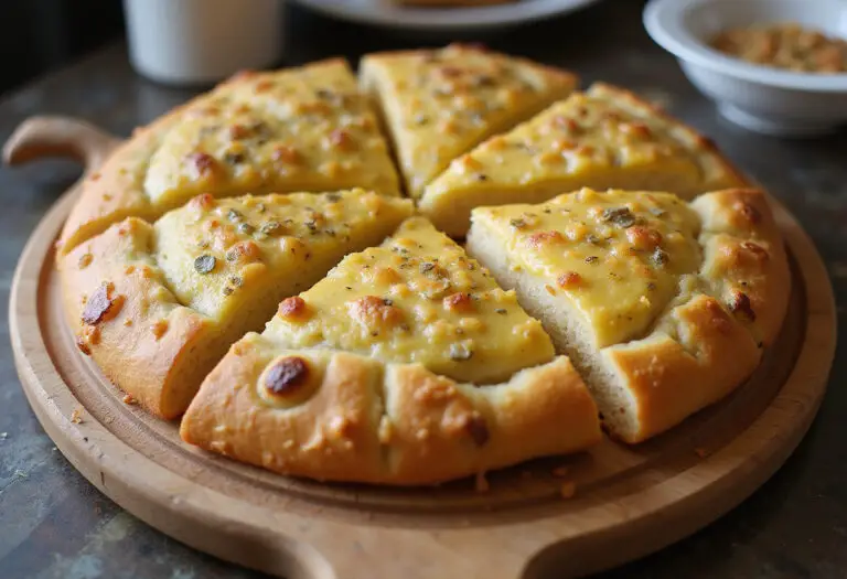 Perfectly baked Cunetto's garlic cheese bread, ready to serve.