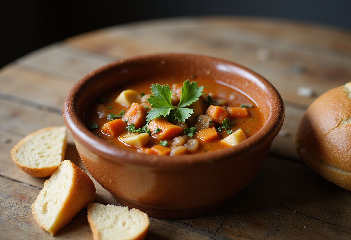 Delicious and nutritious high protein soup served in a bowl ready to eat.