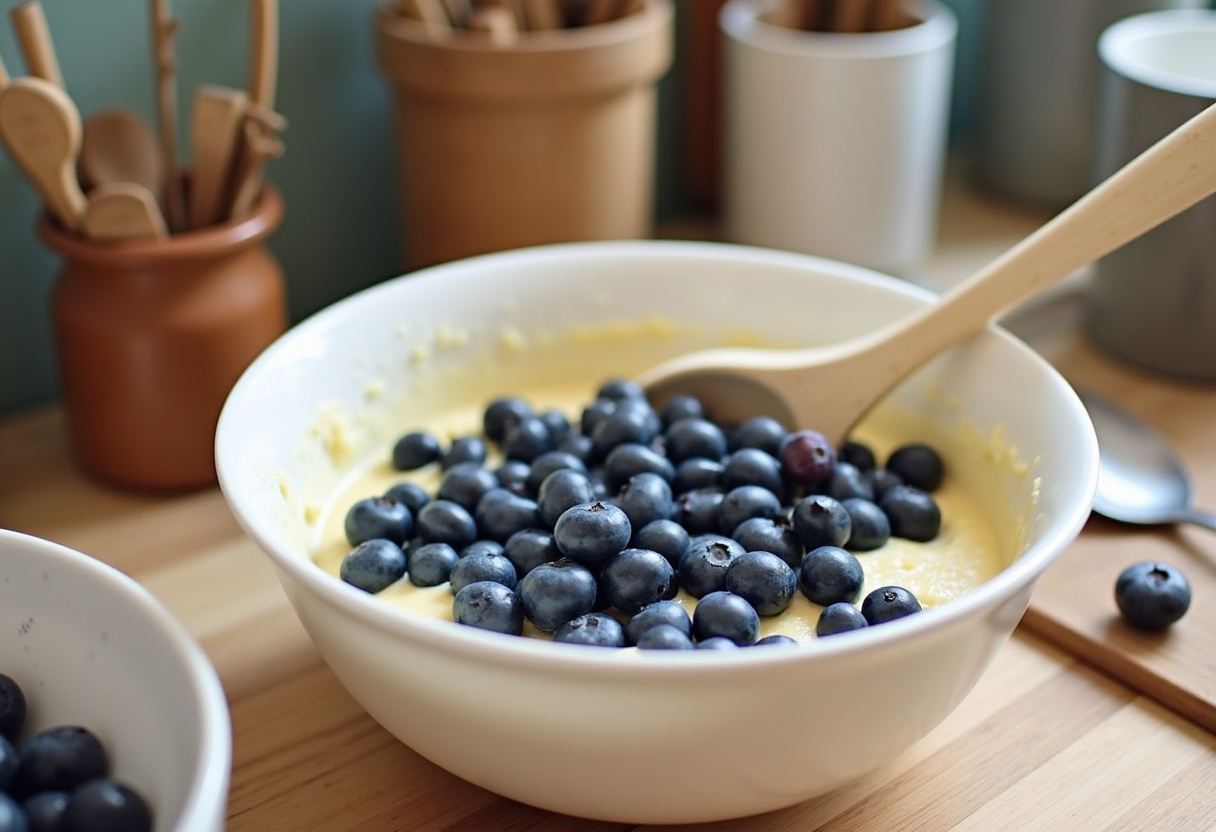 Pouring pancake batter for Baked Protein Pancake Bowls in a non-stick skillet for perfect cooking.