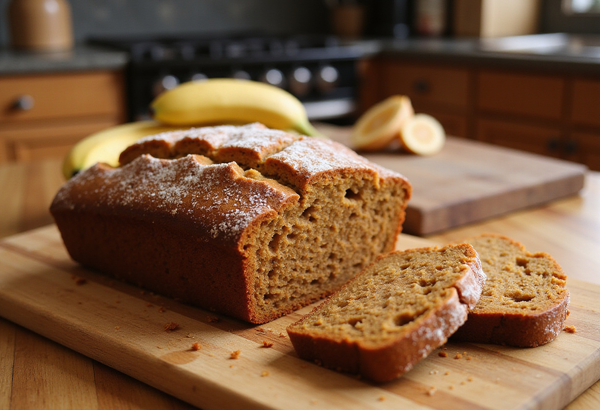 Delicious Carrot Cake Banana Bread just baked, showcasing its moist slices and inviting presentation.