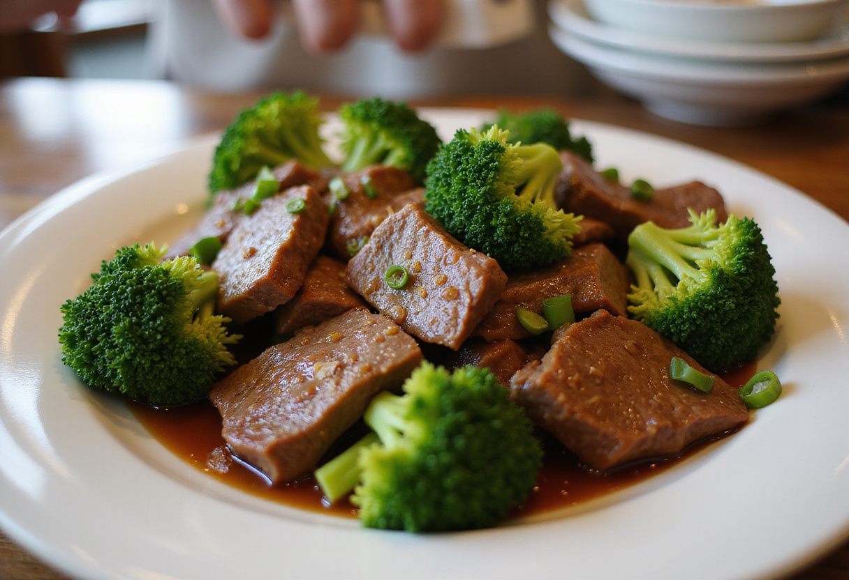 Final presentation of Easy Beef and Broccoli Recipe, highlighting the delicious colors and textures of this savory dish.