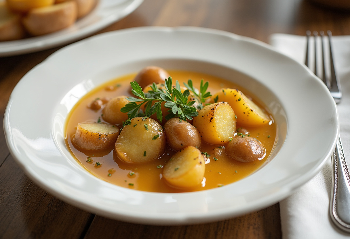 Delicious Easy Lipton Onion Soup Potatoes served on a plate, perfect for dinner.