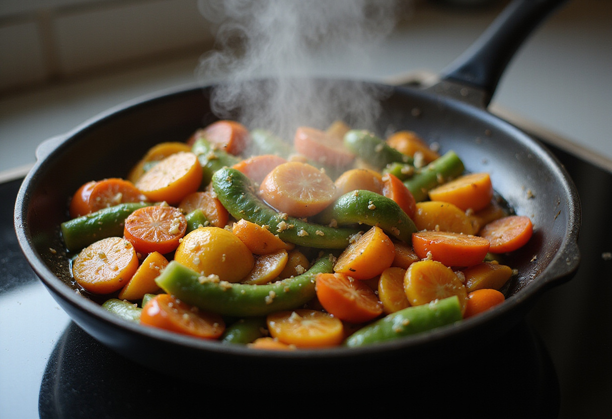 Watch the magic of summer recipes come alive with a skillet full of sautรฉed garden vegetables, a perfect blend for healthy summer meals.