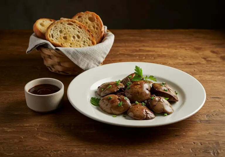 Final presentation of viral chicken liver recipe, showcasing the deliciously cooked chicken livers, garnished and ready to serve.