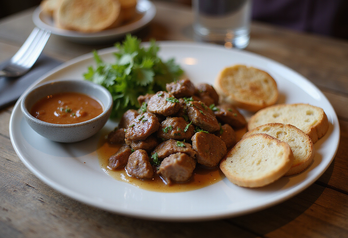 Final presentation of viral chicken liver recipe, showcasing the deliciously cooked chicken livers, garnished and ready to serve.