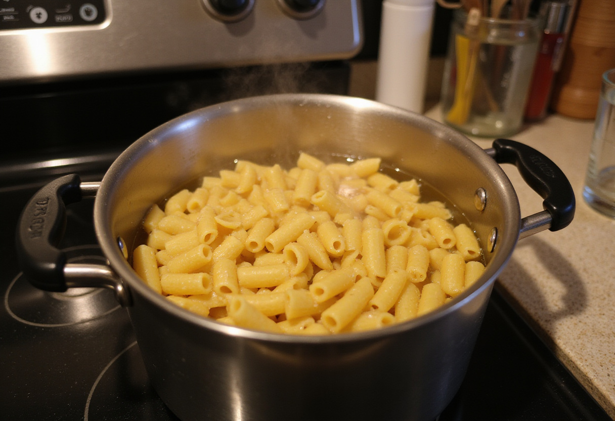 Cooking chicken for Creamy Honey Pepper Chicken Mac and Cheese Delight in a skillet, showcasing honey and pepper seasoning.