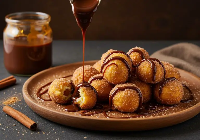 Final presentation of crispy air fryer churro bites, golden and delicious, ideal for sharing or enjoying as a sweet treat.