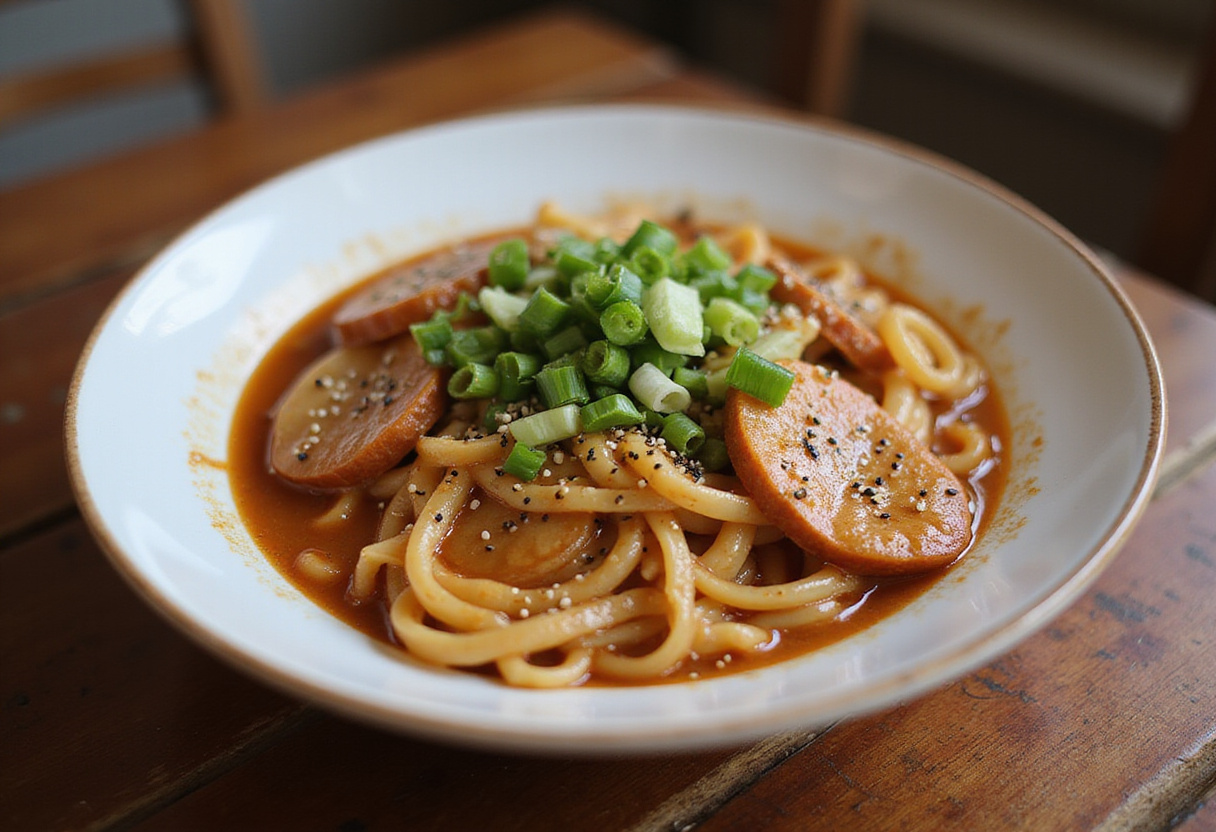 Delicious Easy Saucy Ramen Noodles served in a bowl, illustrating the vibrant colors and vegan ingredients of this easy recipe.