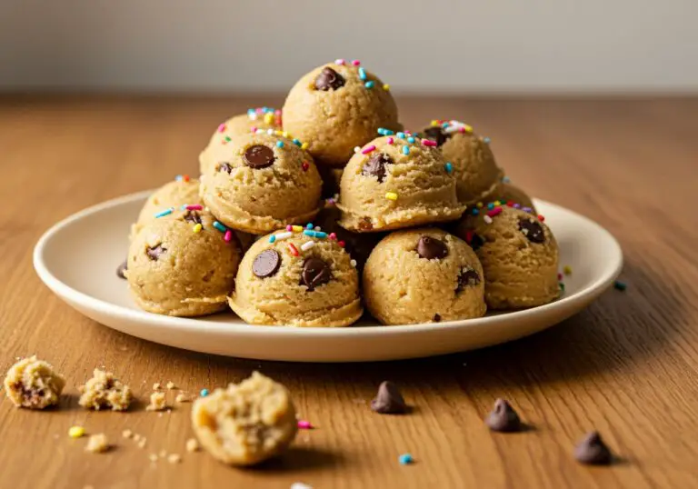 Delicious edible cookie dough served in a bowl, showcasing the perfect no-bake dessert with chocolate chips.