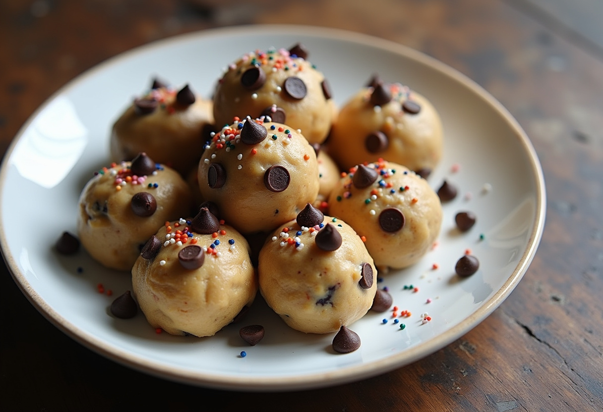 Delicious edible cookie dough served in a bowl, showcasing the perfect no-bake dessert with chocolate chips.