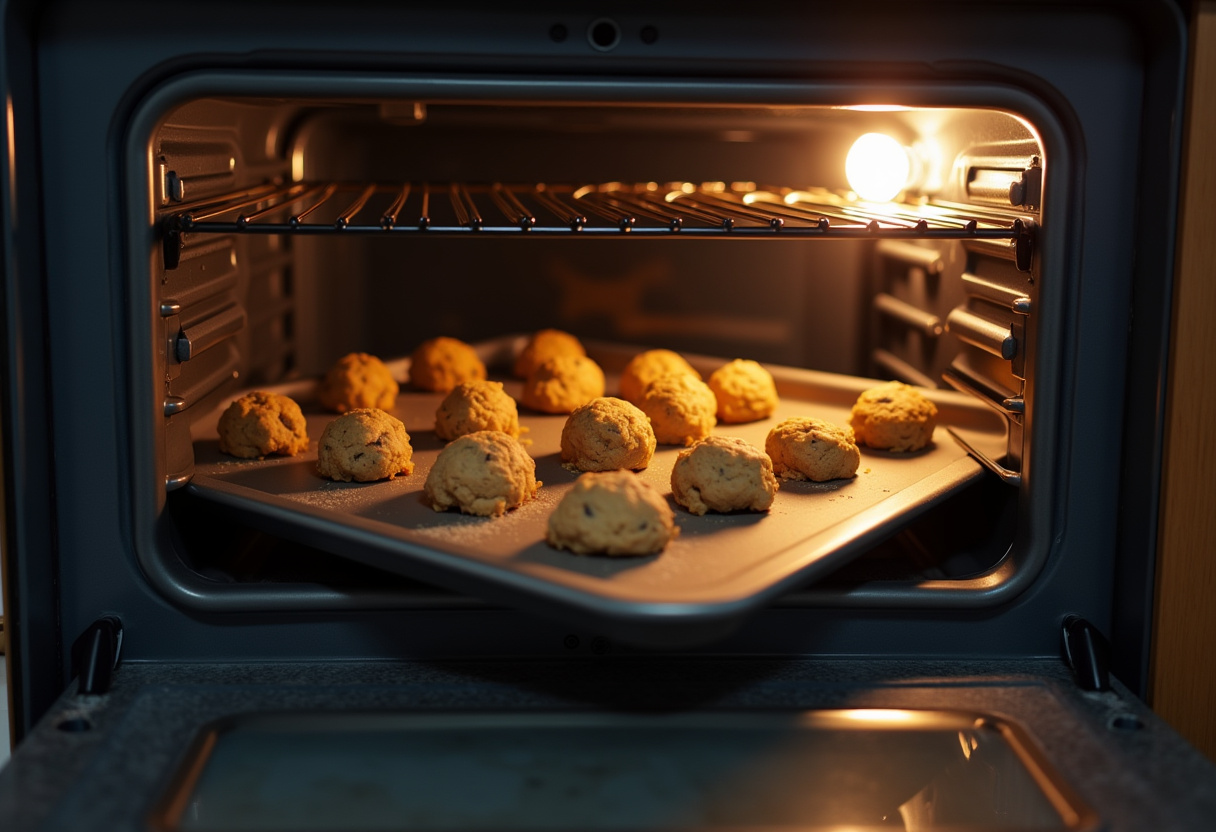 Freshly baked Lemon Coconut Cheesecake Cookies cooling on a rack, displaying a delicious golden color and kitchen baking essentials.