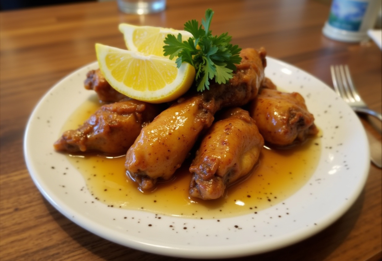 Delicious Lemon Pepper Wings with Honey served on a plate, a perfect appetizer or main dish.