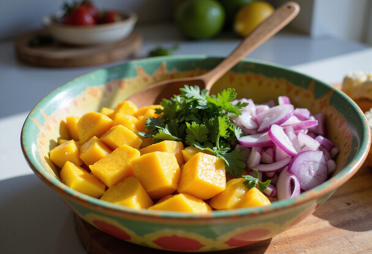 Slicing ripe avocados for shrimp and avocado bowls, showcasing the preparation process in a rustic kitchen.