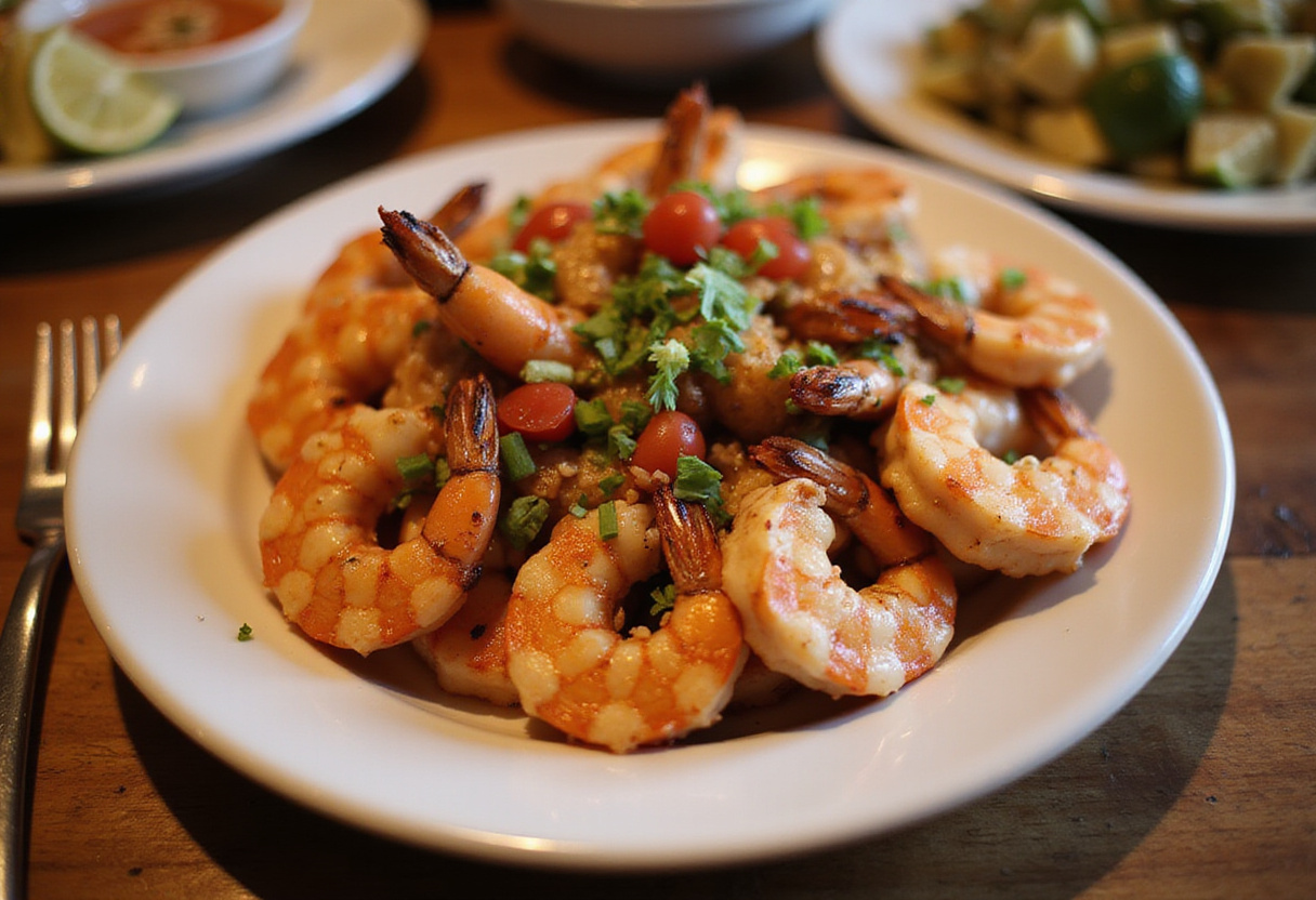 Delicious Texas Roadhouse Grilled Shrimp served attractively with fresh garnishes, highlighting the mouthwatering meal.